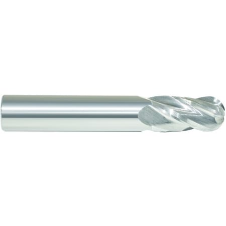 Single End Mill, Ball Nose Center Cutting Regular Length, Series 5942, 2364 Cutter Dia, 212 Ov